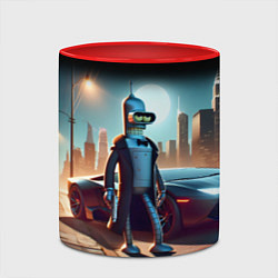 Кружка 3D Бендер с пистолетом - Нью-Йоркская мафия, цвет: 3D-белый + красный — фото 2