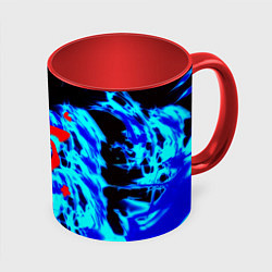 Кружка 3D Doom лёд и пламя, цвет: 3D-белый + красный