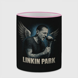 Кружка 3D Chester Bennington - Angel, цвет: 3D-розовый кант — фото 2