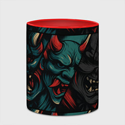 Кружка 3D Демоны Они - нейроарт, цвет: 3D-белый + красный — фото 2
