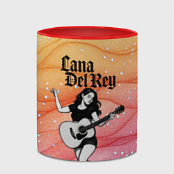 Кружка 3D Lana Del Rey в образе гитаристки, цвет: 3D-белый + красный — фото 2