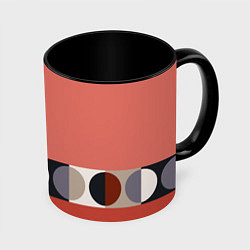 Кружка 3D Луна Малевича розовый томат, цвет: 3D-белый + черный