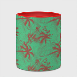 Кружка 3D Palm brown turquoise, цвет: 3D-белый + красный — фото 2