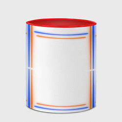 Кружка 3D Neon white orange blue, цвет: 3D-белый + красный — фото 2