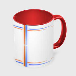 Кружка 3D Neon white orange blue, цвет: 3D-белый + красный