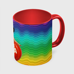 Кружка цветная Леди Гага в круглом надувном платье