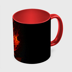Кружка 3D Flaming rose, цвет: 3D-белый + красный