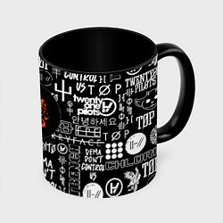 Кружка 3D Twenty one pilots rock logo, цвет: 3D-белый + черный