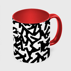 Кружка 3D Doom x half life pattern, цвет: 3D-белый + красный