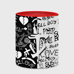 Кружка 3D Doom x liil peep pattern black, цвет: 3D-белый + красный — фото 2