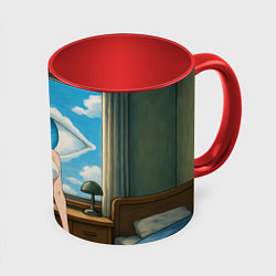 Кружка 3D Dandadan Seiko в комнате указывает, цвет: 3D-белый + красный