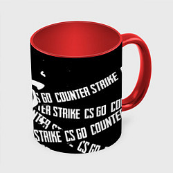 Кружка 3D Doom x counter strike, цвет: 3D-белый + красный