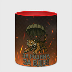Кружка 3D Тигра на парашюте - за Родину за ВДВ, цвет: 3D-белый + красный — фото 2