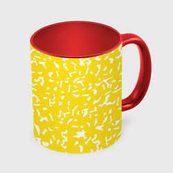 Кружка 3D Лимонный камуфляж, цвет: 3D-белый + красный
