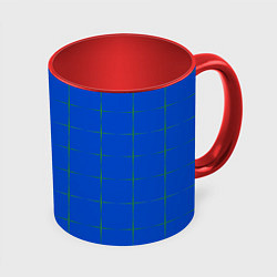Кружка 3D Color blue stripes, цвет: 3D-белый + красный