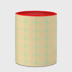 Кружка 3D Color beige green crosses, цвет: 3D-белый + красный — фото 2