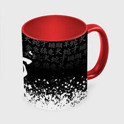 Кружка 3D Doom японские символы краски, цвет: 3D-белый + красный