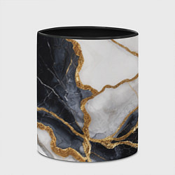 Кружка 3D Мрамор белый и черный с золотом, цвет: 3D-белый + черный — фото 2