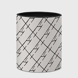 Кружка 3D Три буквы: паттерн на бежевом, цвет: 3D-белый + черный — фото 2