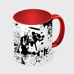 Кружка 3D Liverpool краски текстура, цвет: 3D-белый + красный