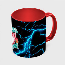 Кружка 3D Liverpool neon storm, цвет: 3D-белый + красный