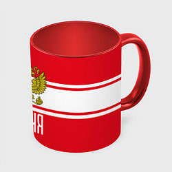 Кружка 3D Герб России, цвет: 3D-белый + красный