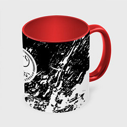 Кружка 3D Ajax белые краски всплеск, цвет: 3D-белый + красный