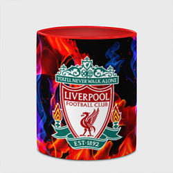 Кружка 3D Liverpool огненный стиль текстура, цвет: 3D-белый + красный — фото 2