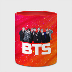 Кружка 3D BTS блестящий фон, цвет: 3D-белый + красный — фото 2