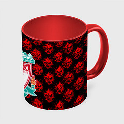 Кружка 3D Liverpool samurai, цвет: 3D-белый + красный