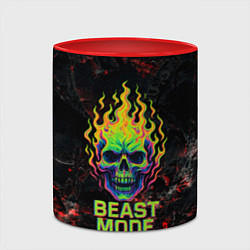 Кружка 3D Beast mode череп, цвет: 3D-белый + красный — фото 2