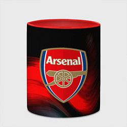 Кружка 3D Арсенал абстракция аолна, цвет: 3D-белый + красный — фото 2