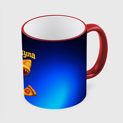 Кружка 3D Пиццакула - акула из пиццы, цвет: 3D-красный кант