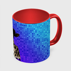 Кружка 3D Коровелла корова модница, цвет: 3D-белый + красный