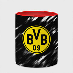 Кружка 3D Borussia штрихи красок текстура, цвет: 3D-белый + красный — фото 2