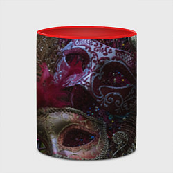 Кружка 3D Театральные маски, цвет: 3D-белый + красный — фото 2