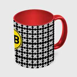 Кружка 3D Borussia pattern geometry, цвет: 3D-белый + красный