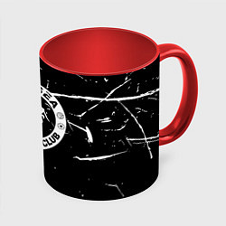 Кружка 3D Челси штрихи красок белые, цвет: 3D-белый + красный