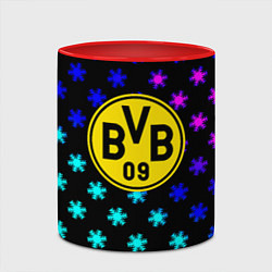 Кружка 3D Borussia неоновые снежинки, цвет: 3D-белый + красный — фото 2