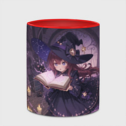 Кружка 3D Аниме Ведьма Читает Книгу Заклинаний, цвет: 3D-белый + красный — фото 2