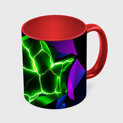 Кружка 3D Neon green glow, цвет: 3D-белый + красный