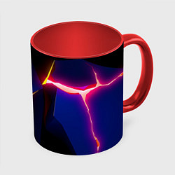 Кружка 3D Neon colored geometric, цвет: 3D-белый + красный