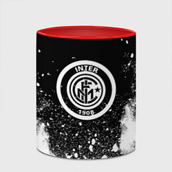 Кружка 3D Inter белый всплеск краско, цвет: 3D-белый + красный — фото 2