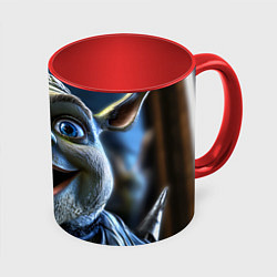 Кружка 3D Крупное лицо Шрека, цвет: 3D-белый + красный