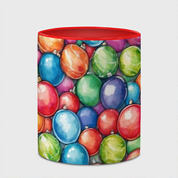 Кружка 3D Россыпь новогодних шаров, цвет: 3D-белый + красный — фото 2