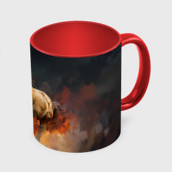 Кружка 3D Лошадь нарисованная красками, цвет: 3D-белый + красный