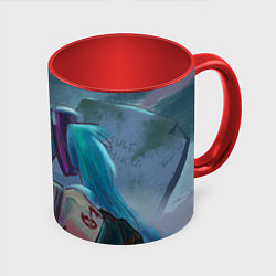 Кружка 3D Halloween Miku zombie, цвет: 3D-белый + красный