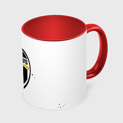 Кружка 3D Ювентус черные краски всплеск, цвет: 3D-белый + красный