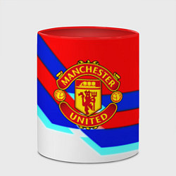Кружка 3D Манчестер Юнайтед полосы геометрия, цвет: 3D-белый + красный — фото 2