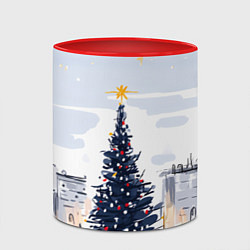 Кружка 3D Новый год минимализм, цвет: 3D-белый + красный — фото 2